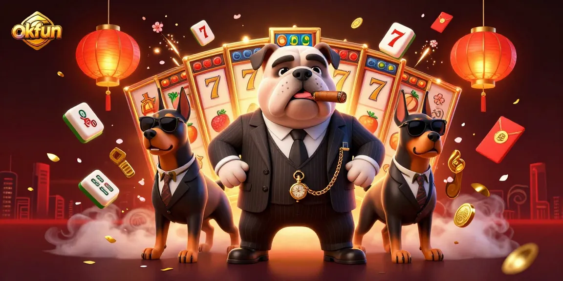 Experience the excitement of okfun casino with vibrant slot reels and dynamic 3D characters.