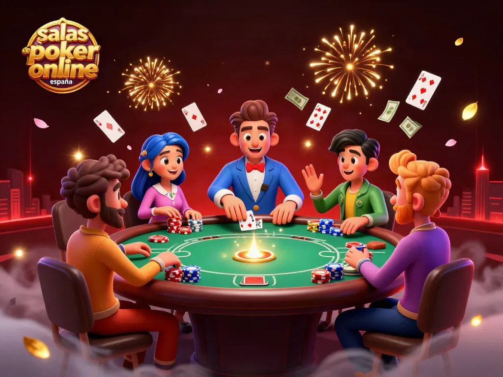 Juega en las mejores salas de póker online España mientras disfrutas de una emocionante partida rodeado de acción.