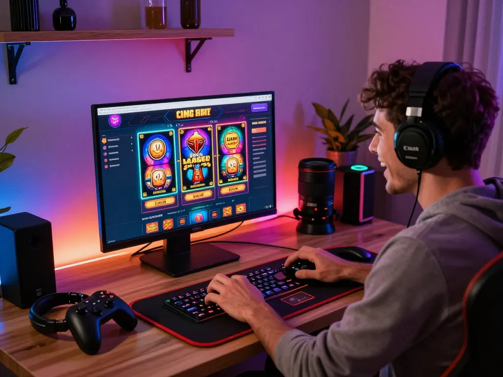 Engaging online gaming experience with ligasedayu platform showcasing vibrant slot machines and live tables.