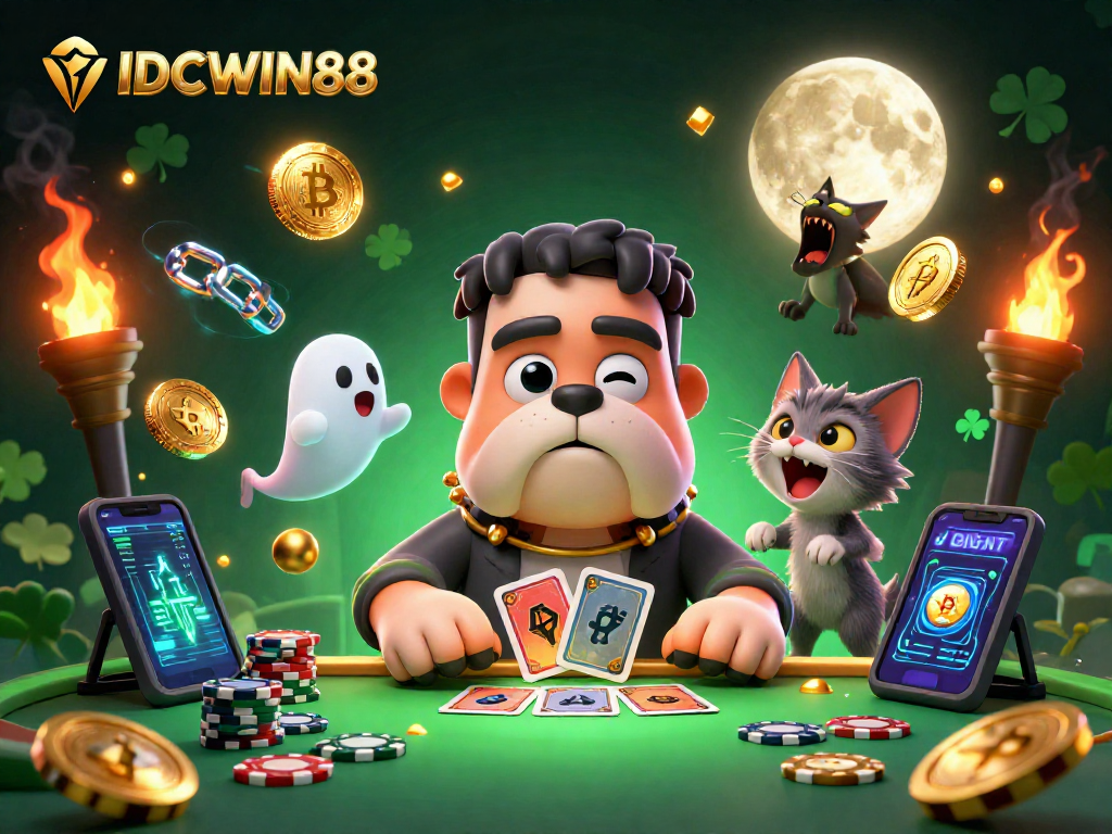 Join the gaming excitement at IDCWIN88 with thrilling card games against a spooky backdrop.