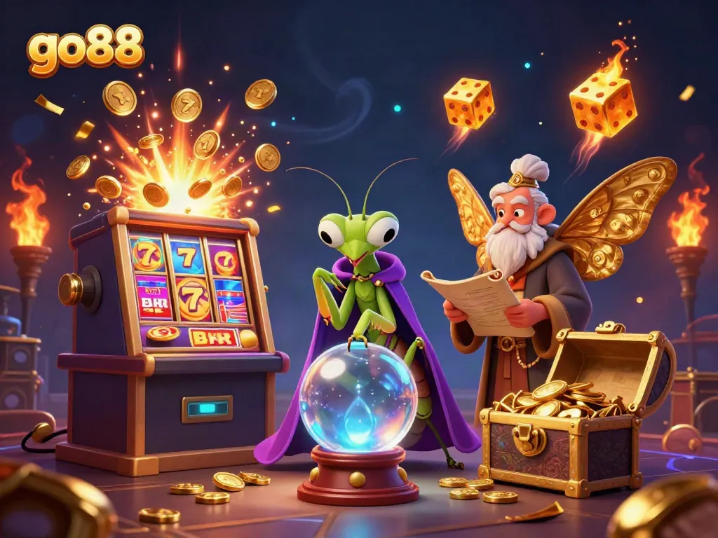 Experience the thrilling excitement of go88 as fortune tellers reveal jackpots amidst vibrant casino visuals.