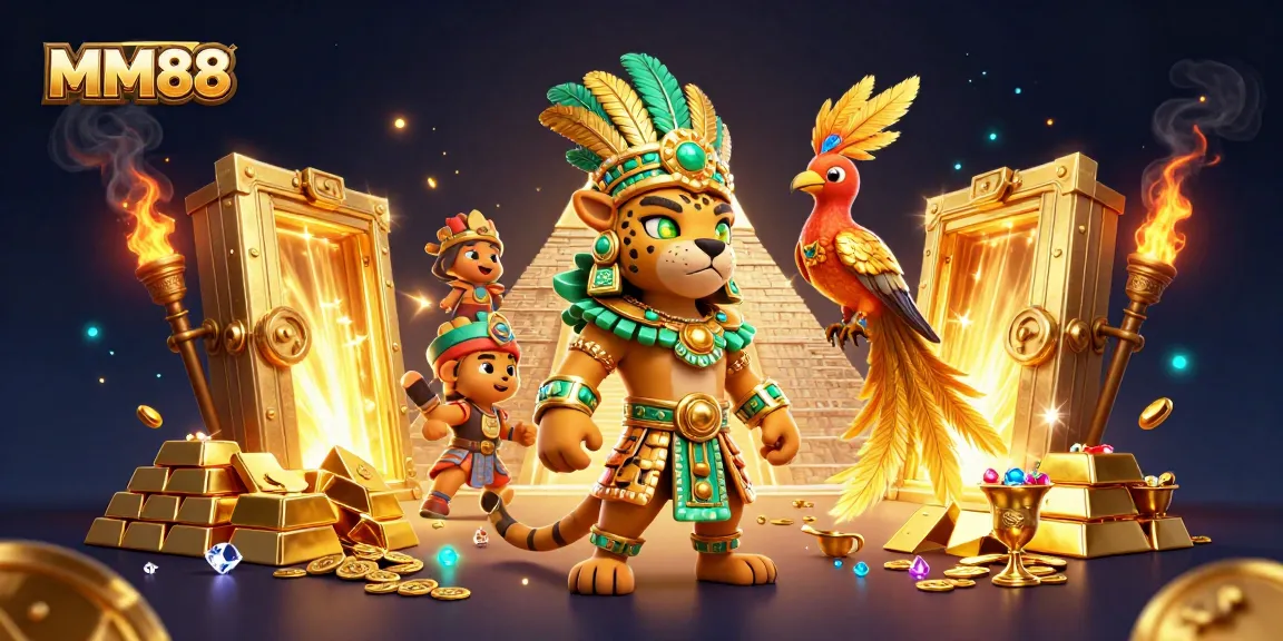 Engage in exciting MM88 casino adventures with a lively Mayan scene bursting with treasures.