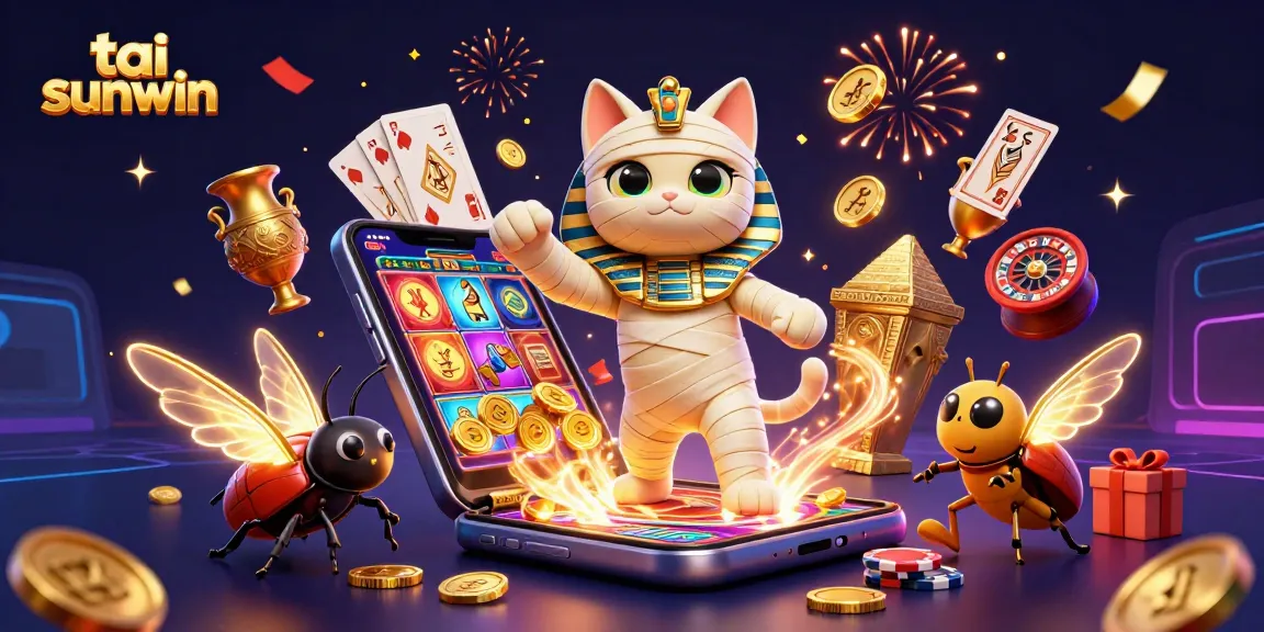 Play exciting slot games on tai sunwin with vibrant graphics and thrilling gameplay featuring the Egyptian mummy cat.