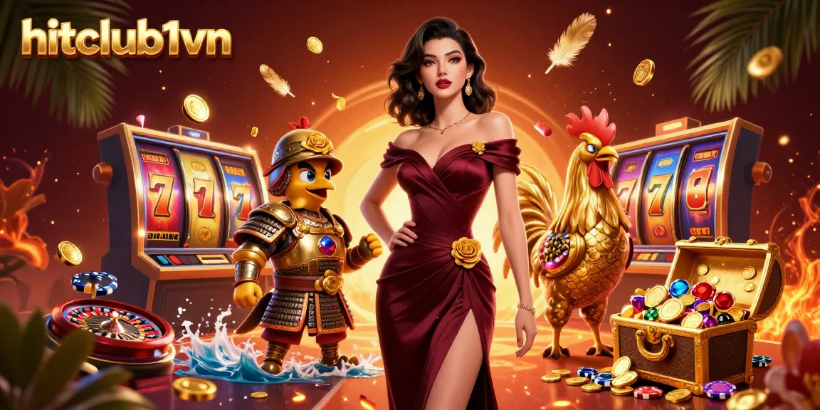 Experience thrilling gameplay at hitclub1vn with glamorous characters amidst dynamic casino elements.