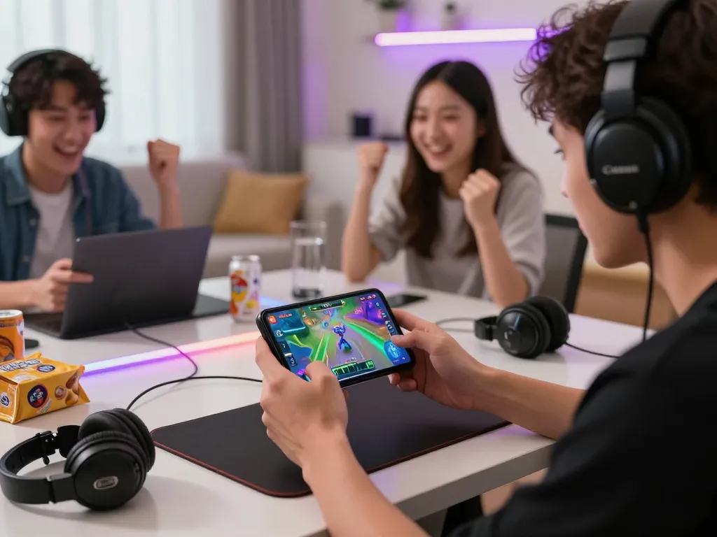 Engaged players enjoying autowin88's online games in a vibrant gaming environment.