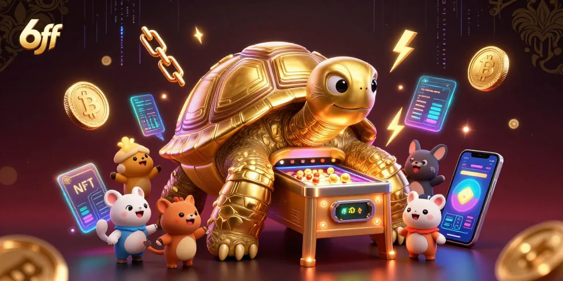 Join the excitement at 6ff's casino with the colossal tortoise pinball game, vibrant neon elements, and captivating atmosphere.