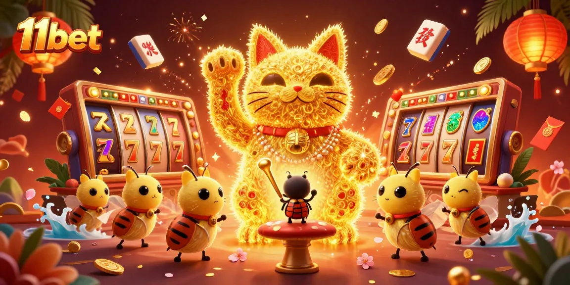 Experience the thrill of 11bet with a dynamic 3D illustration showcasing casino magic.