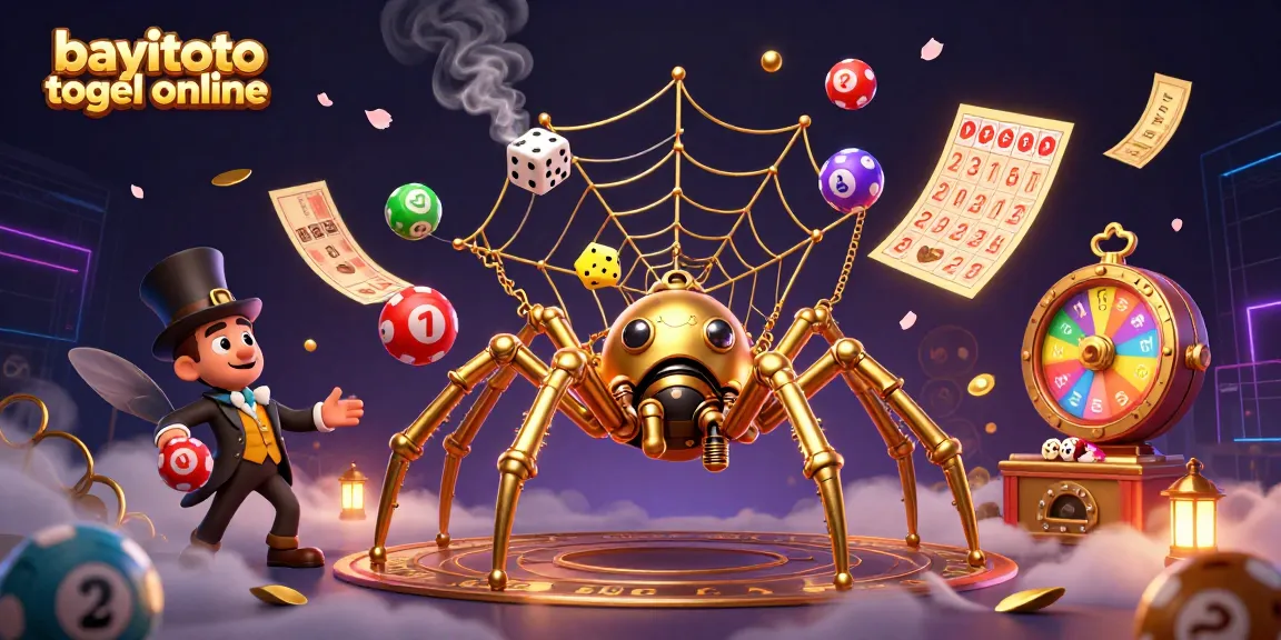 Experience bayitoto togel online with dynamic elements featuring a steampunk spider in a vibrant casino scene.