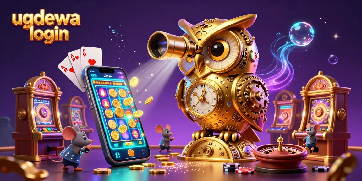 Experience the excitement of ugdewa login as you spin reels and win big in an immersive casino scene.