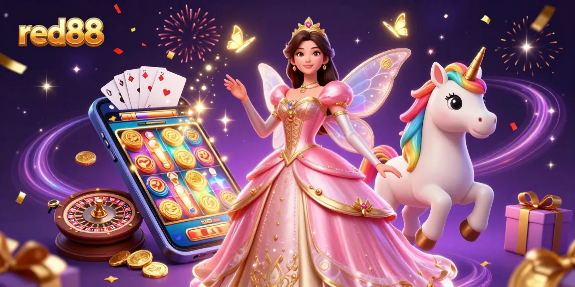 Engage with red88's vibrant casino scene, featuring dynamic slot games and enchanting characters.