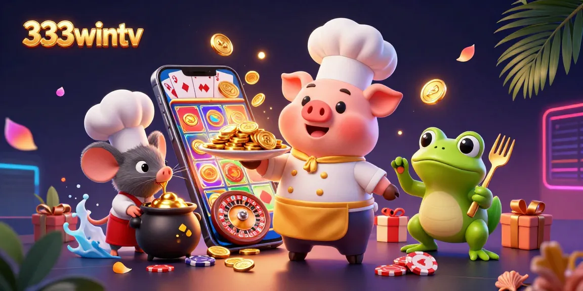 Experience thrilling wins at 333wintv with a vibrant casino scene featuring gold coins and slot games.