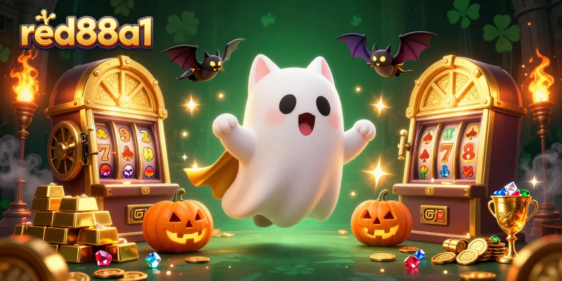Experience thrilling slots action at red88a1 with a vibrant haunted casino scene.