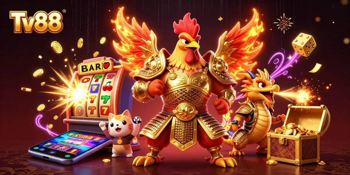 Experience thrilling wins at Tv88 with vibrant 3D casino characters and exciting gaming elements.