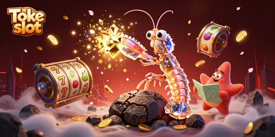 Increase your chances at Toke slot with this vibrant and dynamic illustration filled with gaming elements.