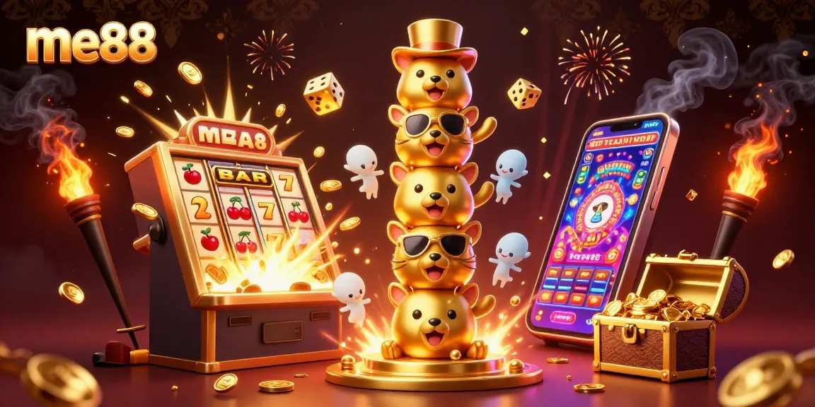 Experience the thrill of me88 with vibrant 3D elements and casino excitement in action!