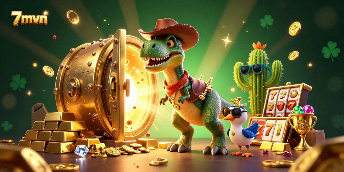 Experience thrilling winnings with 7mvn in this vibrant casino-themed digital illustration.