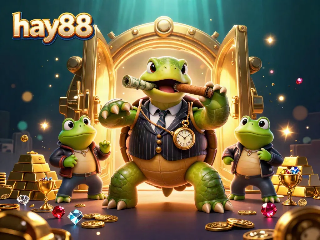 Join the fun at hay88 with vivid characters and treasures in this dynamic casino scene.