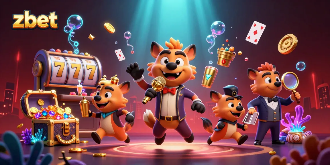 Experience zbet's thrilling 3D casino adventure with hyenas in a comedy club setting.