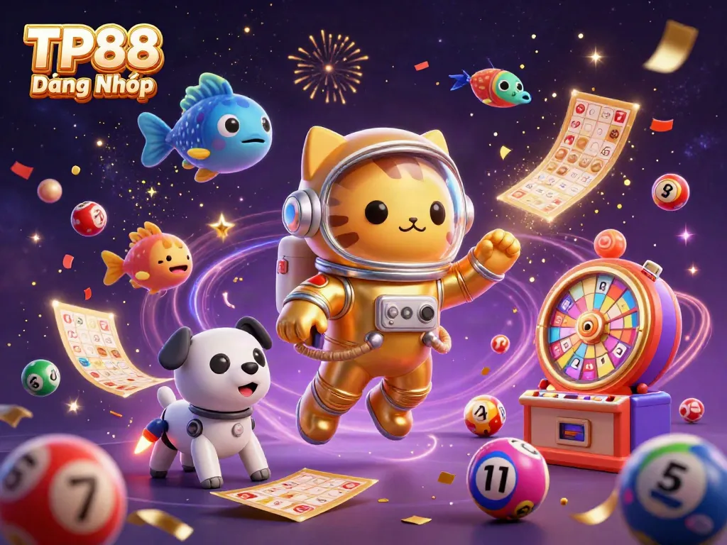 Experience thrilling TP88 Đăng Nhập with a vibrant casino-themed 3D illustration.