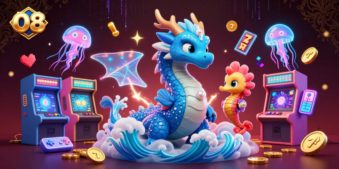 Engage in thrilling jackpot excitement with O8 as a majestic dragon and friends illuminate the casino scene.