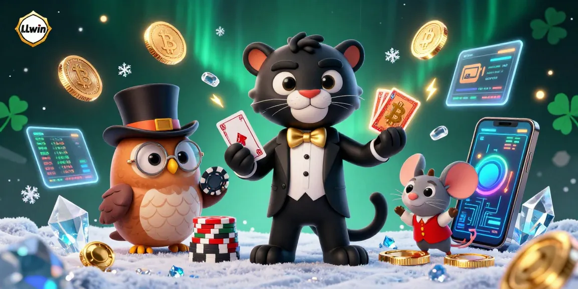 Experience the thrill of LLwin with a stylish panther dealing cards amid vibrant casino elements.