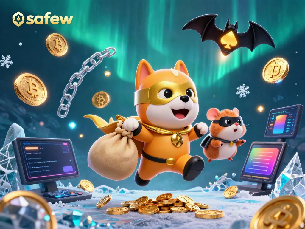 Experience secure gambling with safew in this playful 3D illustration of superhero characters.