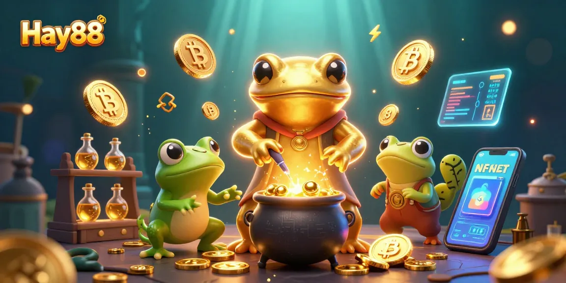Experience thrilling gameplay at Hay88 with golden coins and exciting characters in a vibrant digital casino scene.