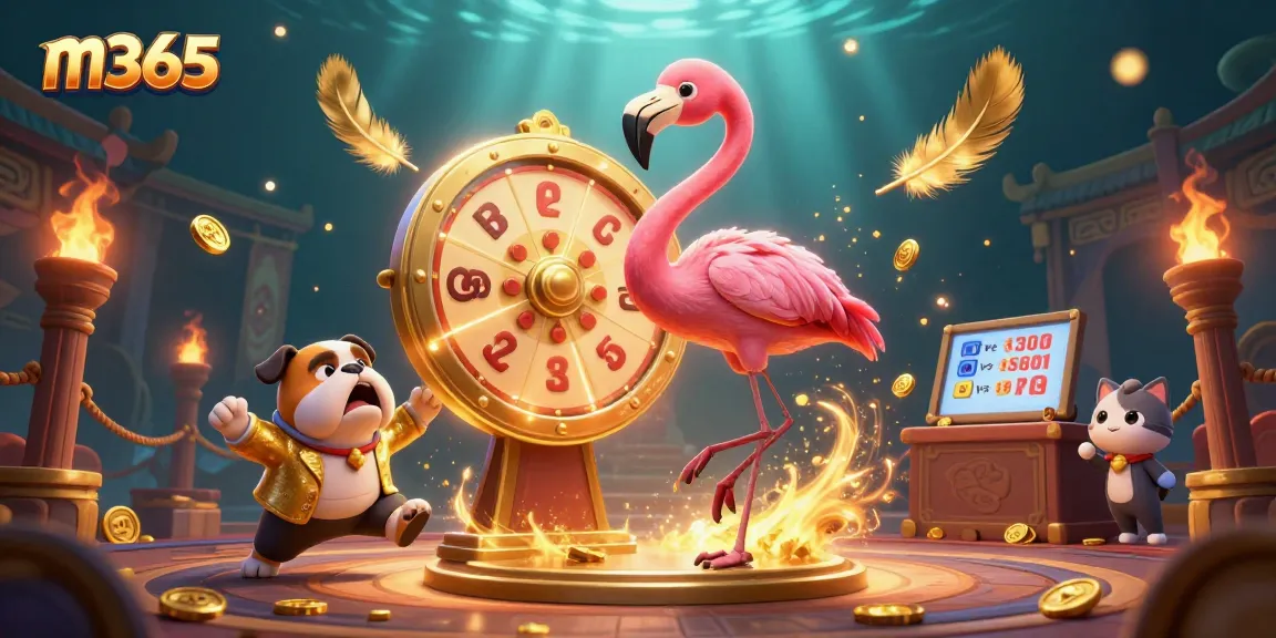 Spin the prize wheel at m365 for a chance to win big in this lively casino scene.