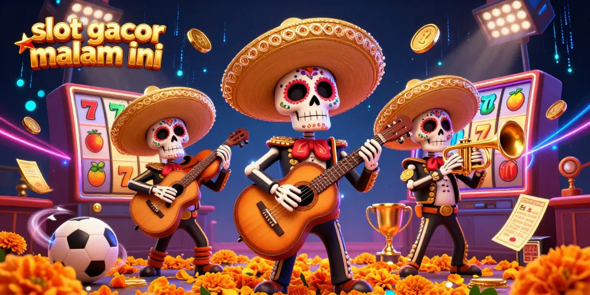 Experience the excitement of slot gacor malam ini with colorful casino-themed mariachi characters and dynamic slot games.
