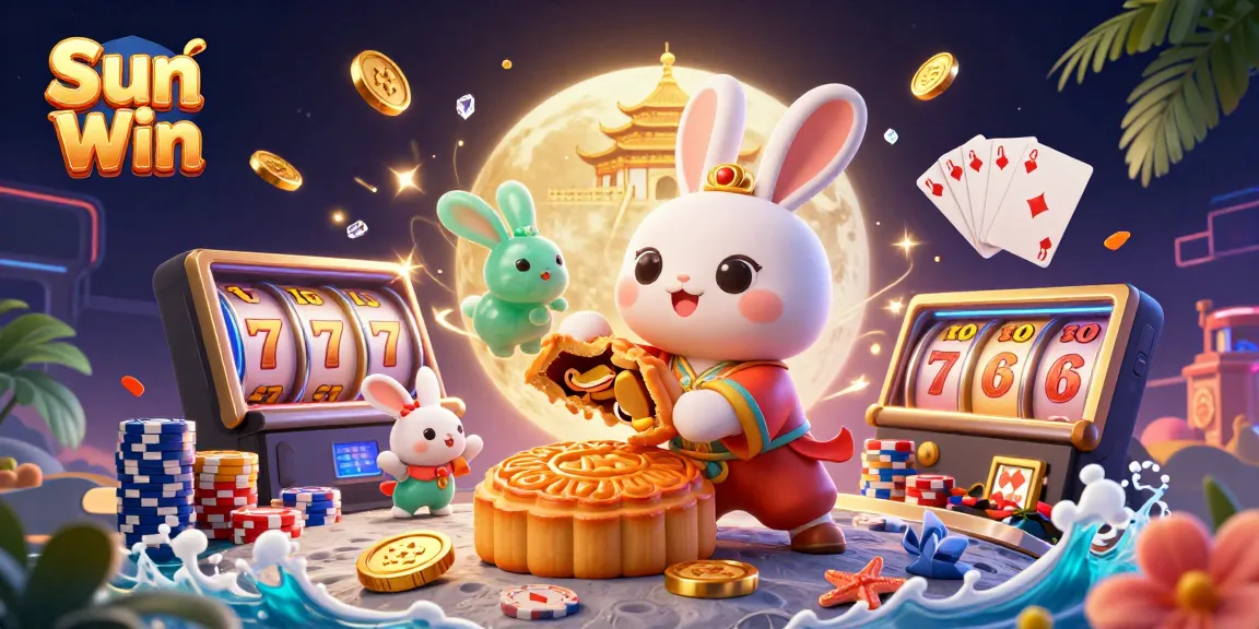 Join the fun with Sun Win's luxurious 3D casino scene featuring rich prizes and vibrant action.