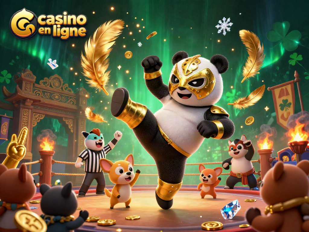Jouez à des jeux de casino en ligne avec des personnages amusants dans une illustration dynamique.