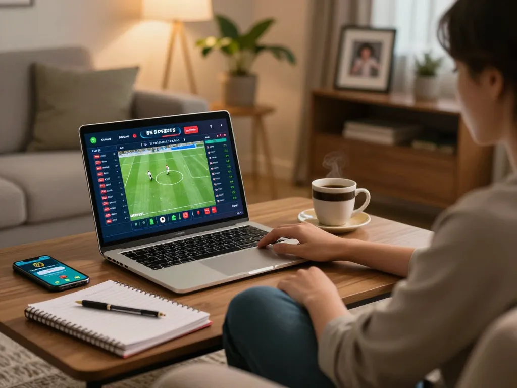 Betting on kèo nhà cái hôm nay from the comfort of home using a laptop and smartphone.