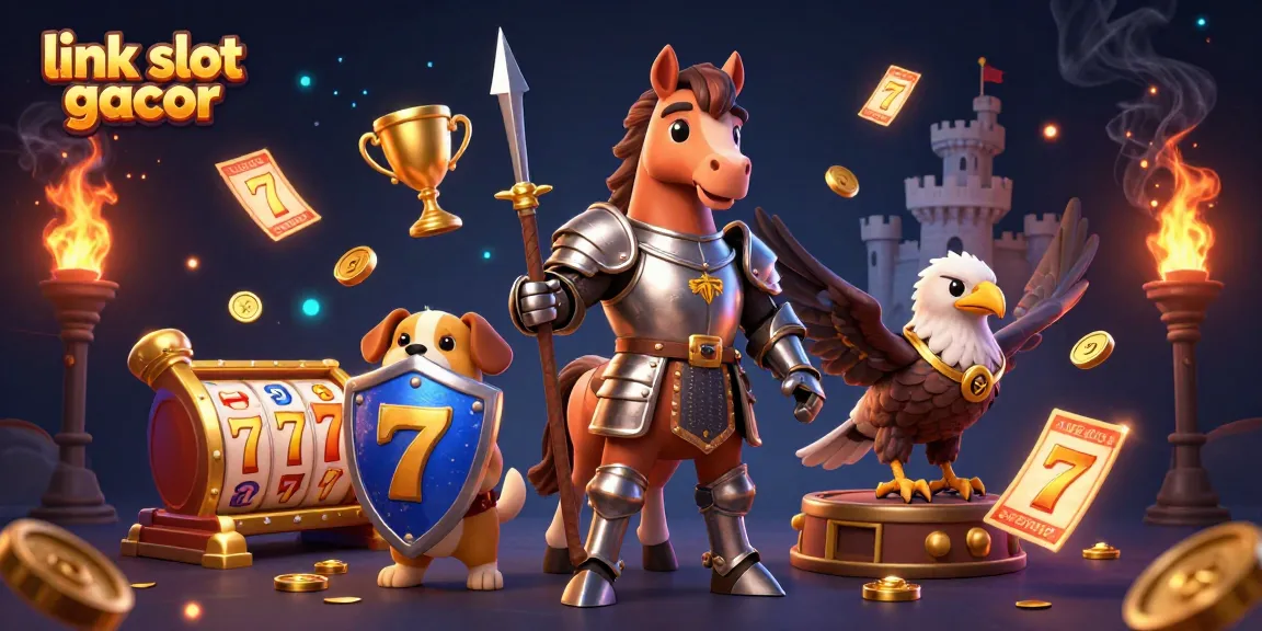 Engage with link slot gacor as characters spin slot reels in a vibrant casino scene.