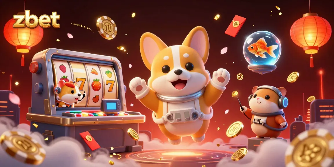 Engage in thrilling 3D slot action at zbet with casino-themed astronauts and vibrant graphics.
