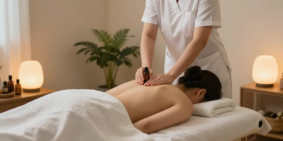 출장마사지 treatment in a calming home environment with professional therapist.