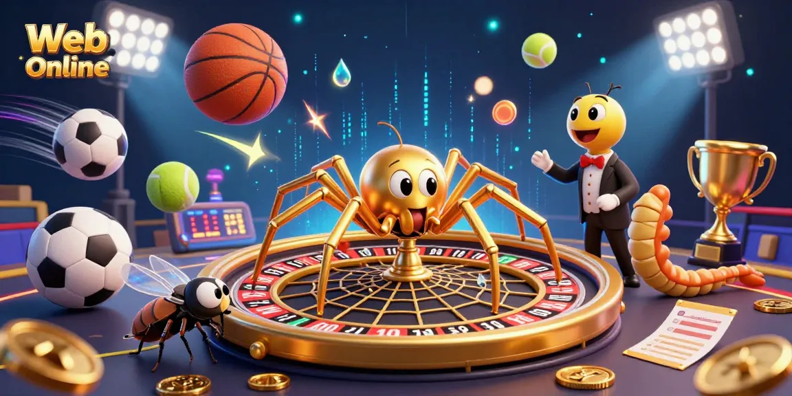 Experience the thrills of Web Online with dynamic gameplay as a golden spider spins a roulette web.