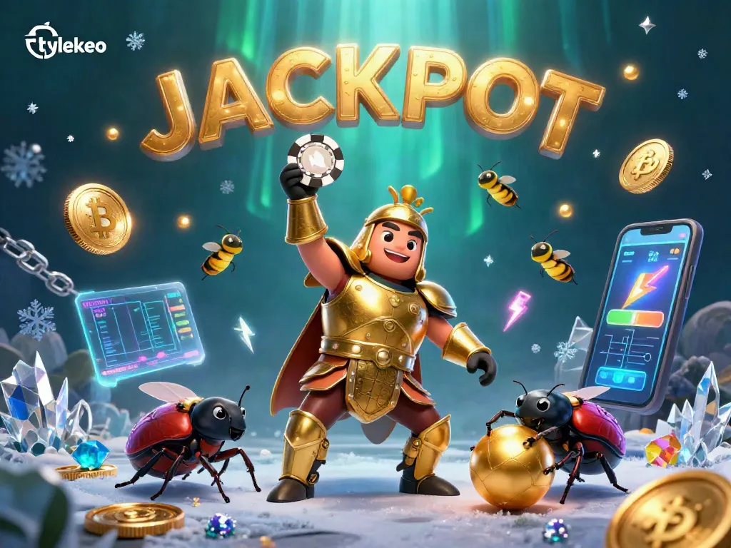 Bet on the exciting suerte at tylekeo with a heroic beetle, golden coins, and dynamic neon elements!