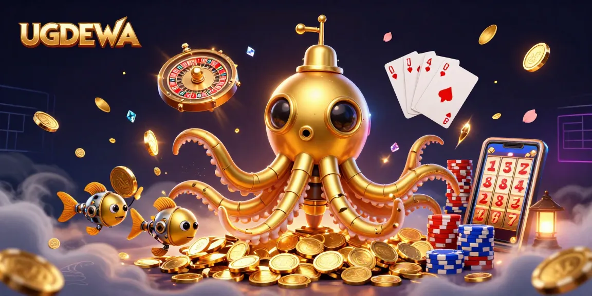 Spin the reels at UGDEWA's adventurous slot game with golden kraken and dynamic treasures.
