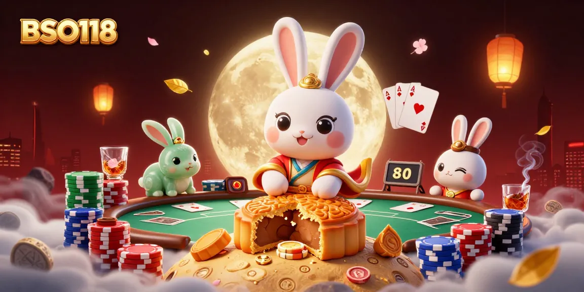 Engage with BSO118 as the moon rabbit unveils poker chips in an enchanting casino scene.