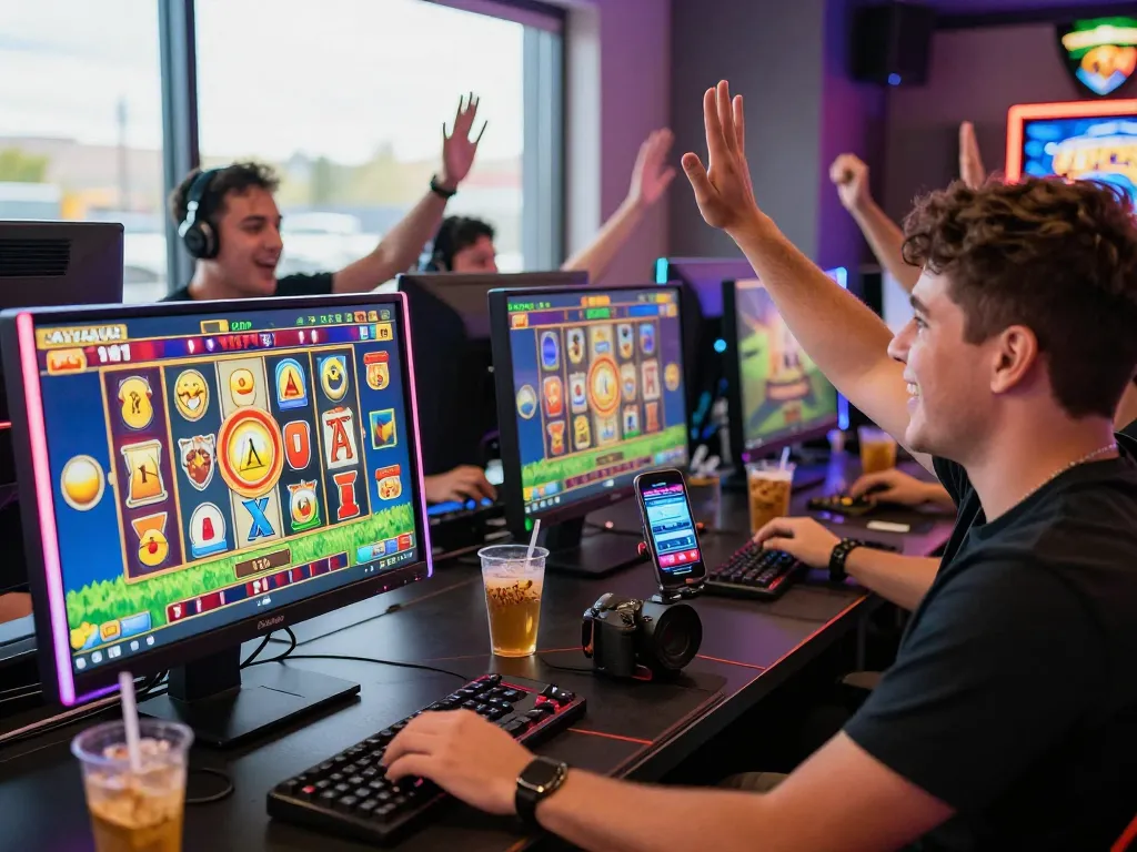 Engaging online gaming experience at vegasslot77 featuring players enjoying virtual slots.