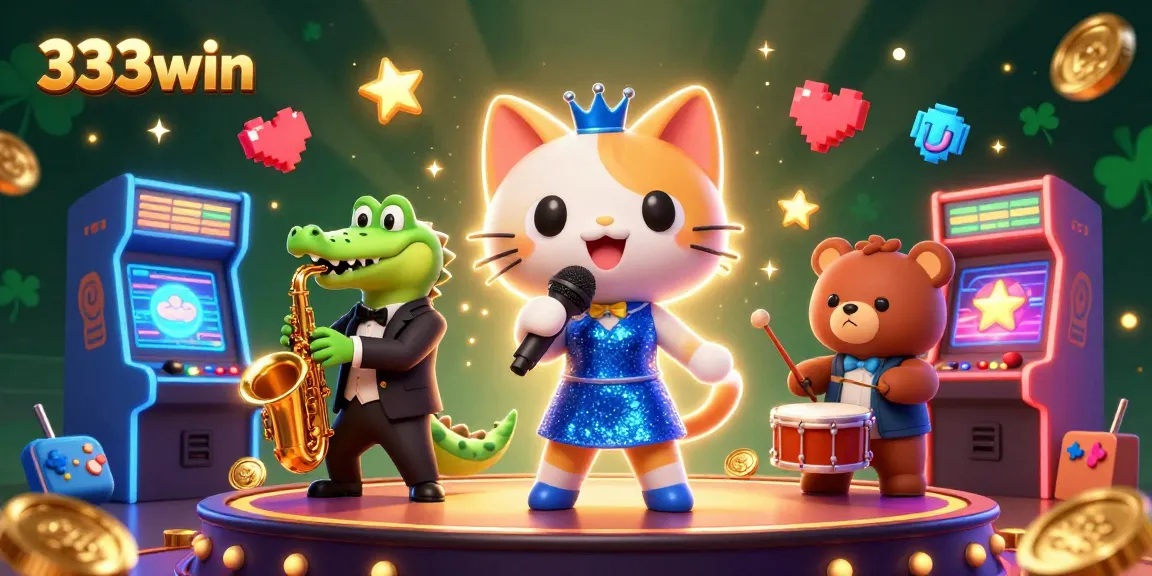 Experience thrilling gaming with 333win as you enjoy vibrant characters in a casino scene.