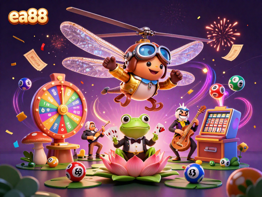 ea88 engages players in thrilling casino action with vibrant visuals and festive elements.