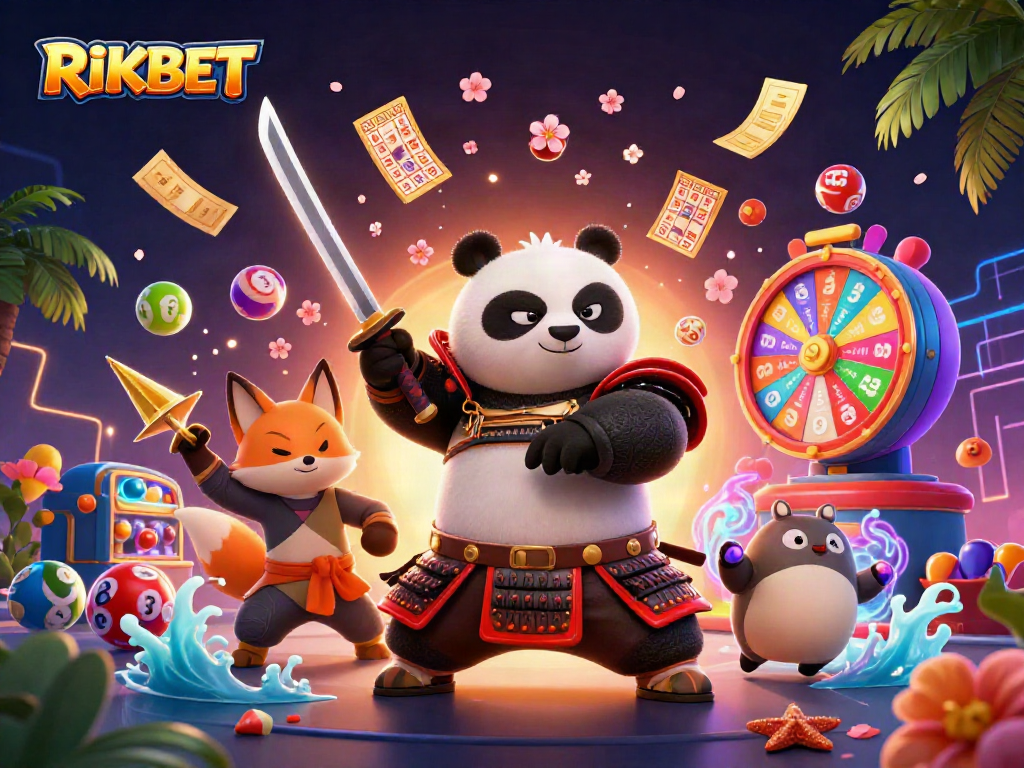 Engage with RIKBET's vibrant lottery scene featuring colorful elements and exciting gameplay.