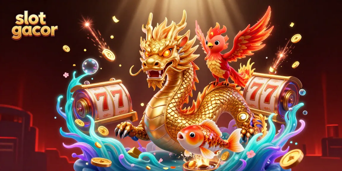 Rasakan aksi slot gacor yang mendebarkan dengan visual 3D yang hidup dari naga dan ikan koi dalam suasana kasino.