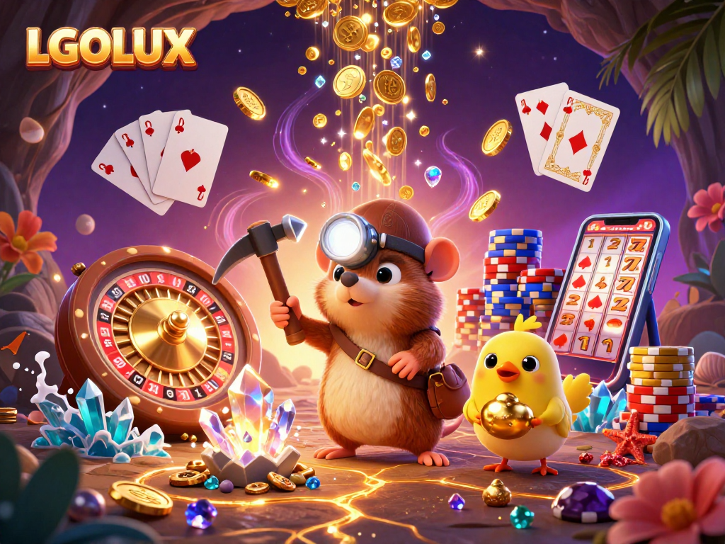 Experience exciting wins at LGOLUX, where the treasure hunter discovers golden jackpots and gem treasures!