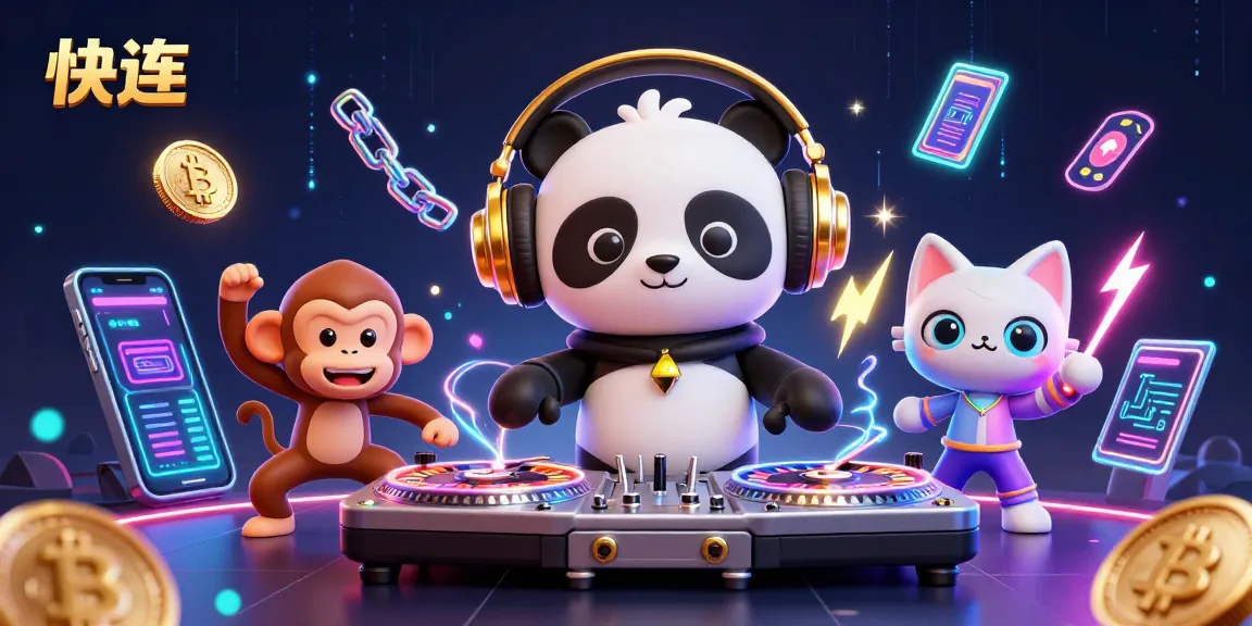 Experience the fast-paced thrill of 快连 with vibrant characters and digital casino elements in a dynamic 3D scene.