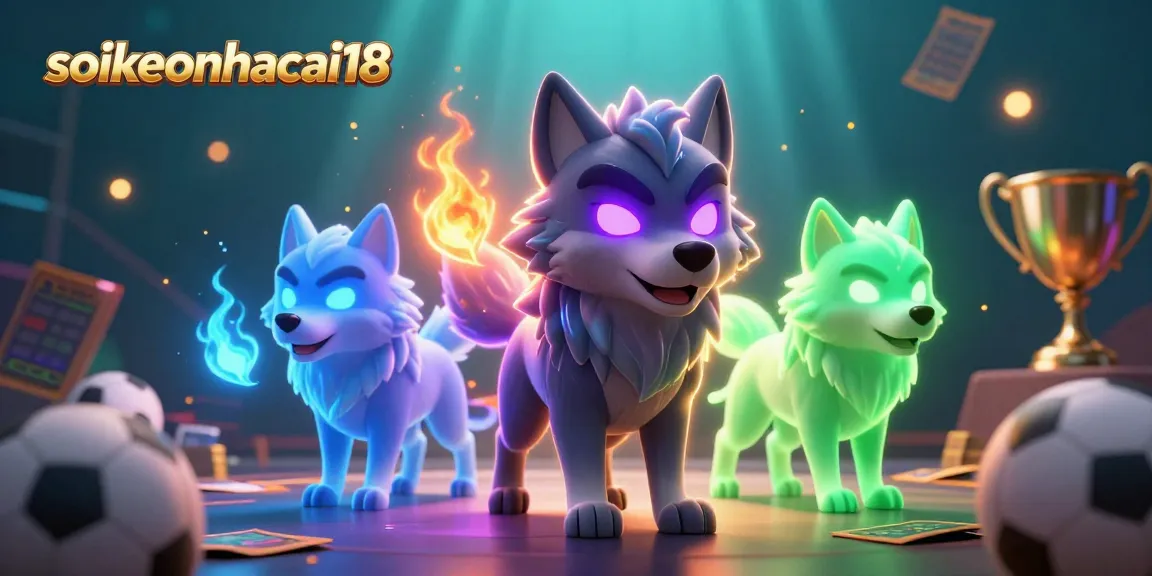 Score big with strategies using soikeonhacai18 in sports betting, featuring dynamic wolves and game elements.