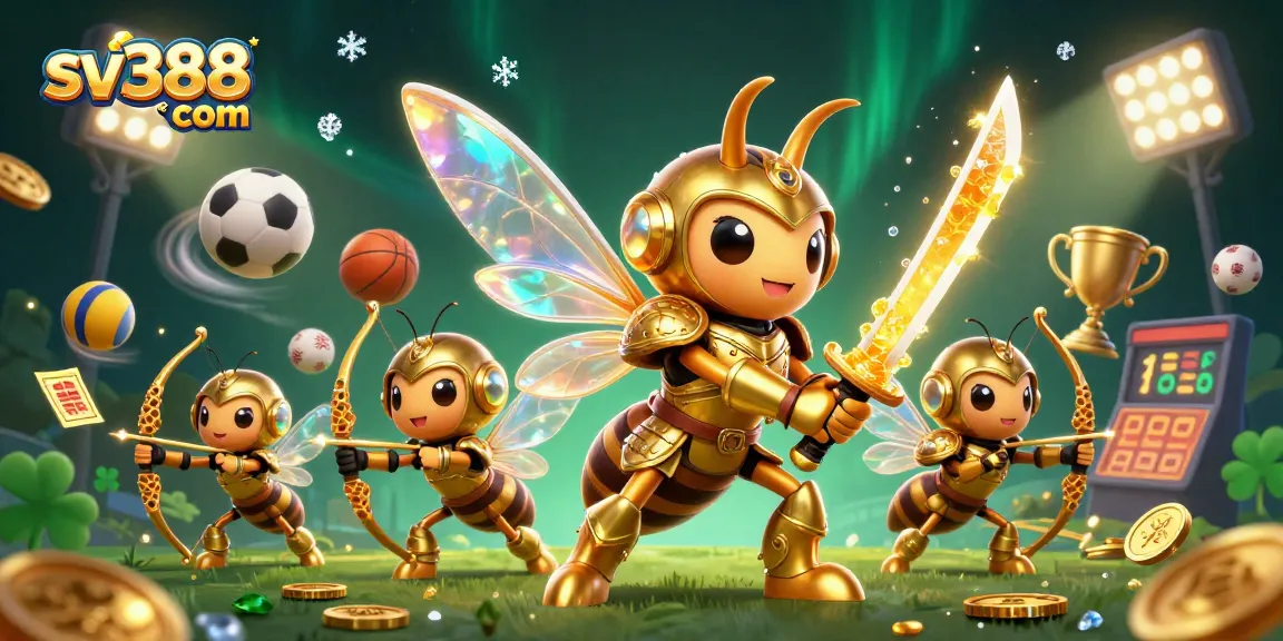 Experience thrilling gameplay at sv388 com with vibrant cartoon illustration featuring unique characters.