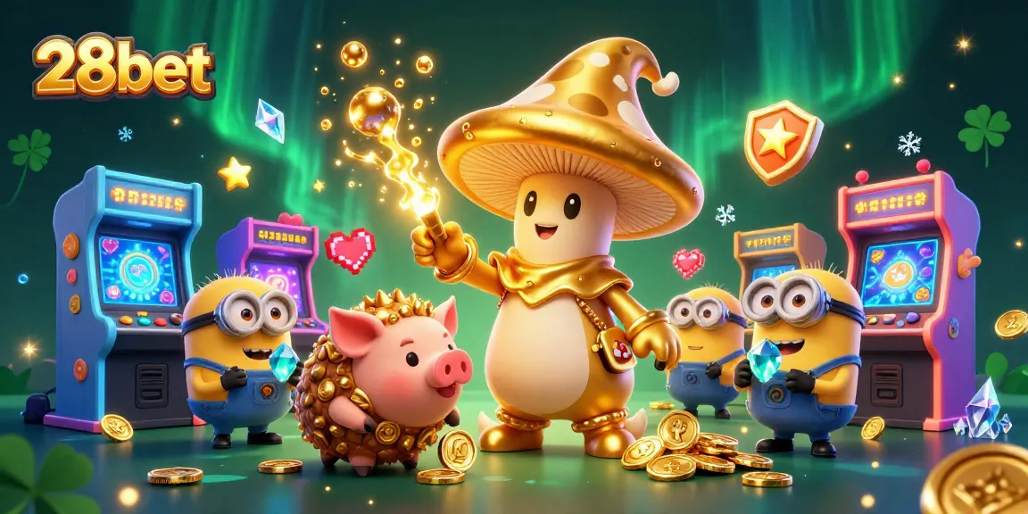 Experience thrilling gameplay at 28bet with golden magic, gaming machines, and treasure elements.