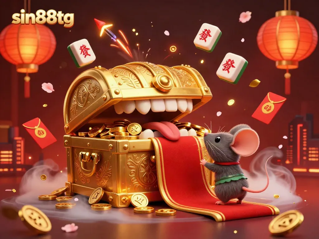 Experience thrilling rewards with the dynamic casino scene of sin88tg featuring treasure chests and rich gambling elements.